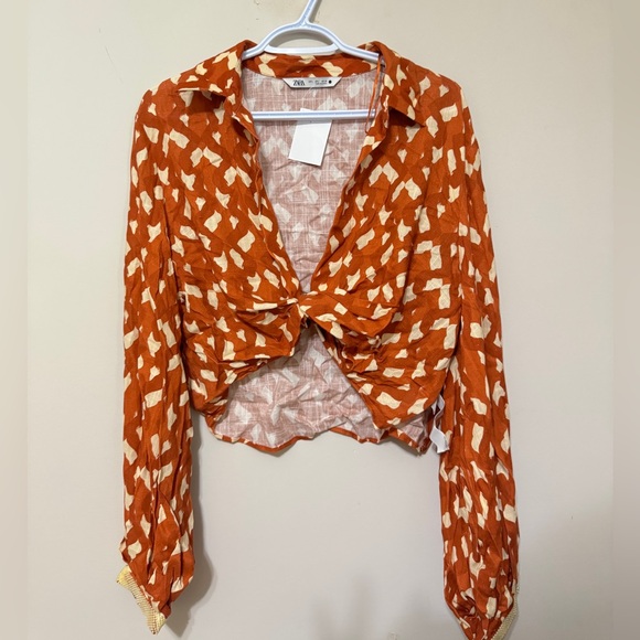 ZARA Knot front blouse top - Picture 4 of 7